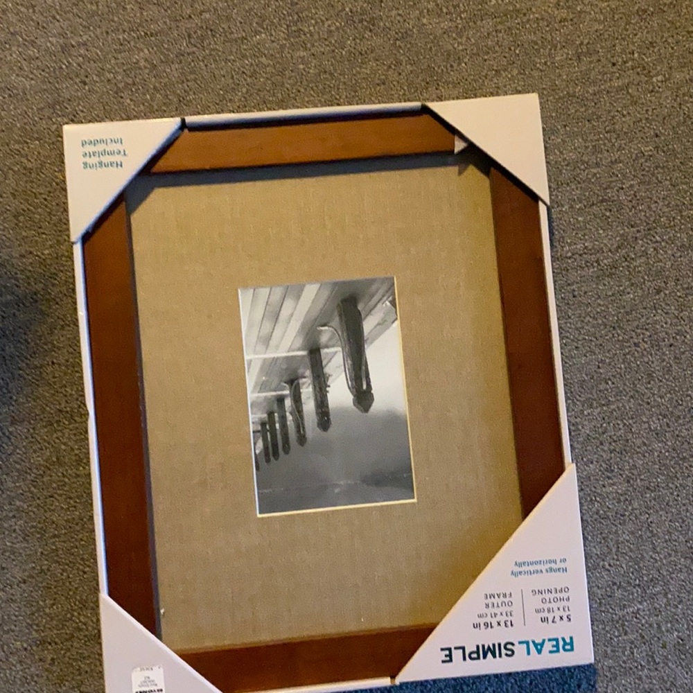 Walnut picture frame with mat